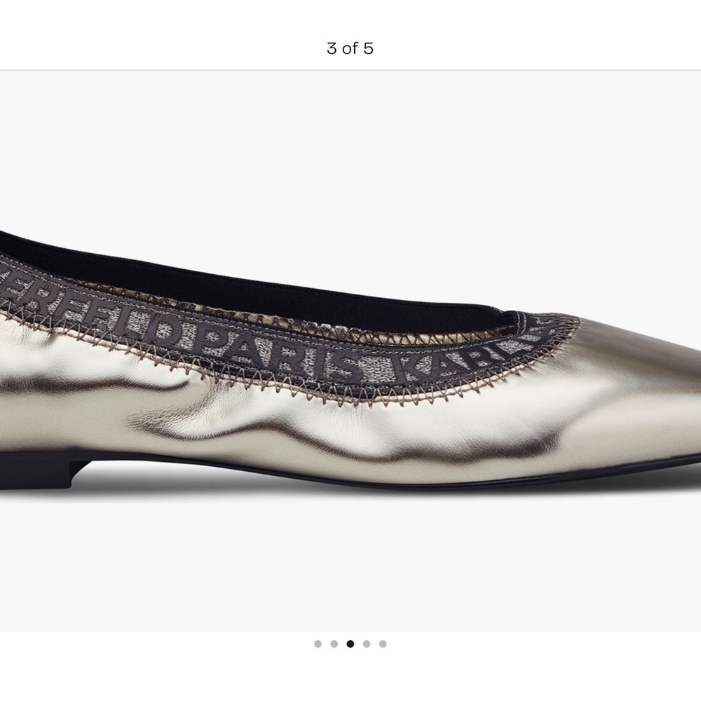 KARL LAGERFELD PARIS
Vinette Ballet Flat (Women) NWT SIZE 7 Silver/Pewter - Picture 5 of 5